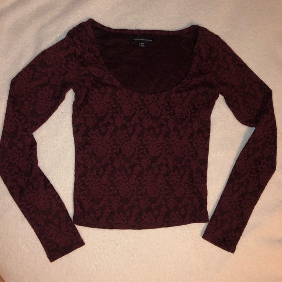 American Eagle Long Sleeve Crop Top - Picture 1 of 3